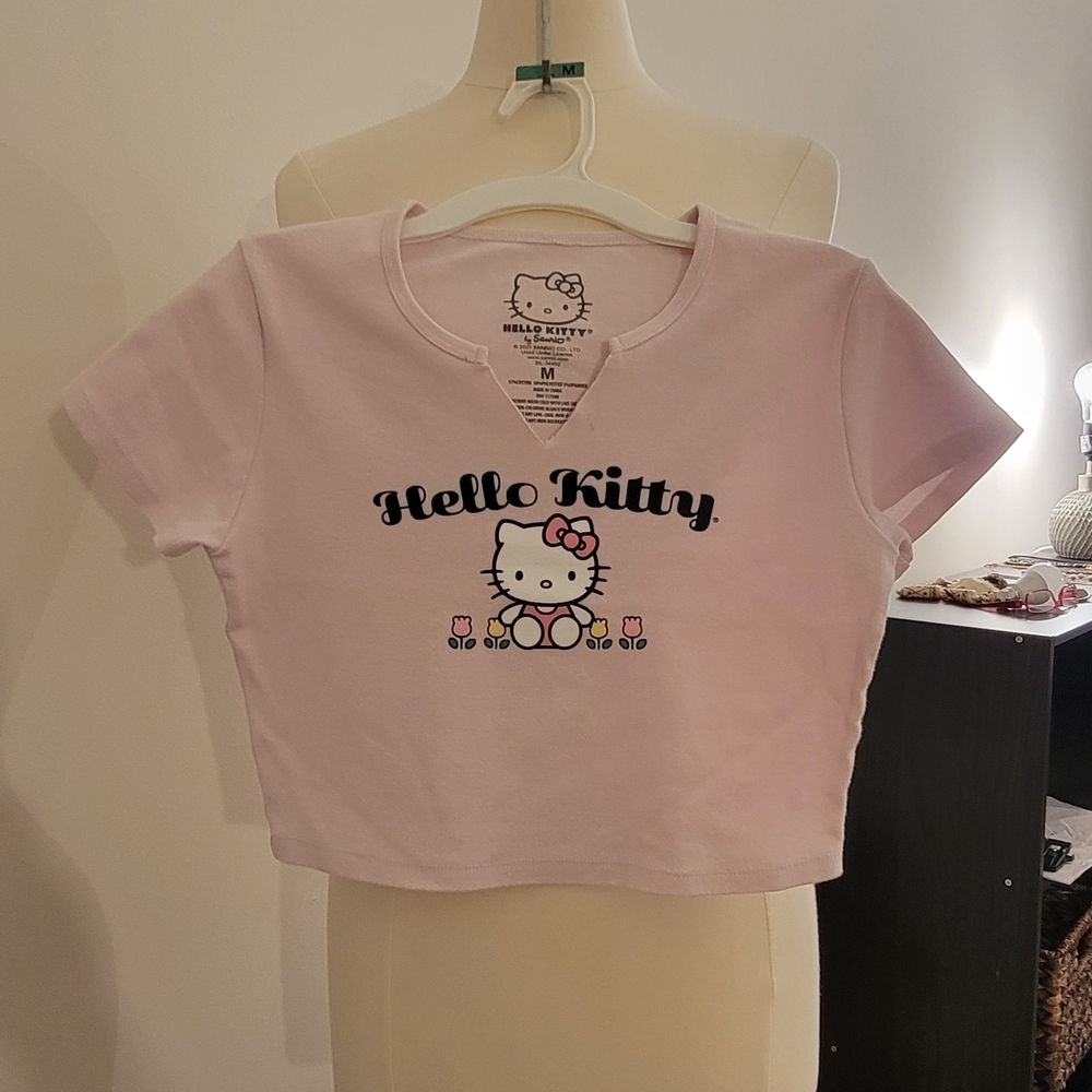Hello Kitty Pink Kids Crop  2 Tops